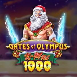 Gates of Olympus Xmas 1000 slot logo by Pragmatic Play at Safe Casino